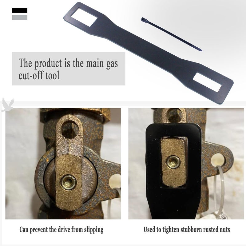 Cawla Gas Shut Off Tool for Gas Shut-Off Valve Gas Shut Off Wrench,3333 Earthquake Survival Tool (2 Pcs) - Image 4
